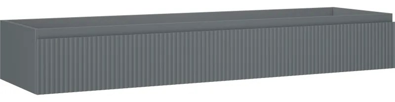 Mexen Rivel, kúpeľňová skrinka 160 cm, 1 zásuvka, drážkovaná, grafitová matná, 91A20-16023-1-BF66