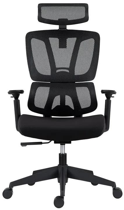 Kancelárska ergonomická stolička FAMORA — čierna, nosnosť 130 kg