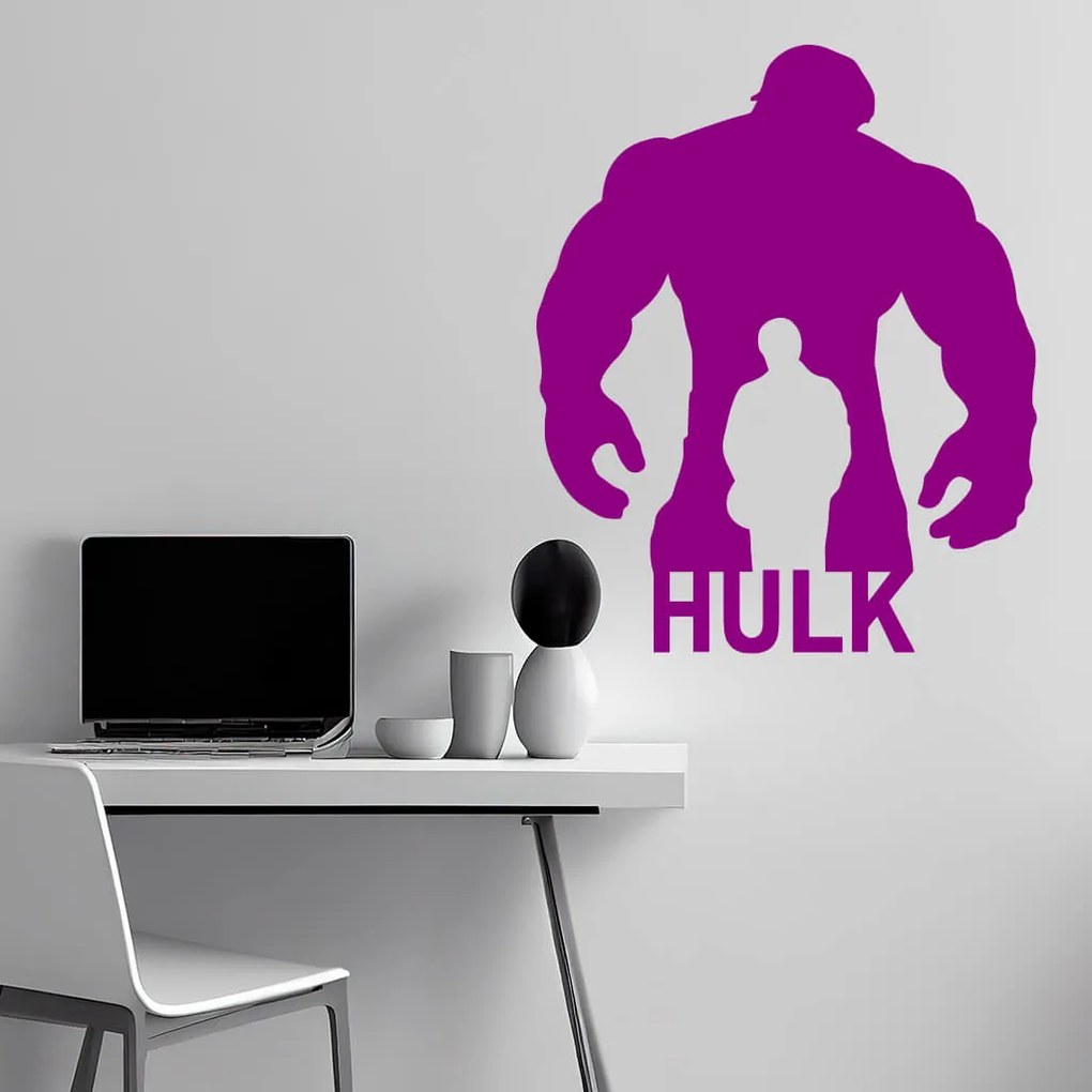Veselá Stena Samolepka Hulk silueta Farba: růžová, Veľkosť: 60 x 73 cm
