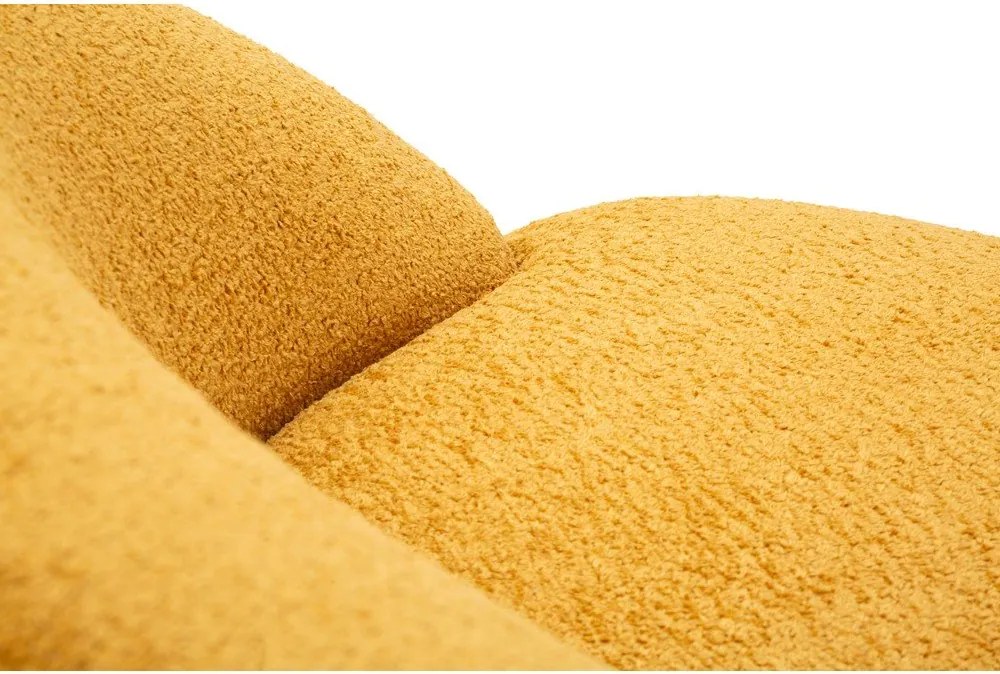 Kreslo z textílie buklé v horčicovej farbe Ginerva – Mauro Ferretti