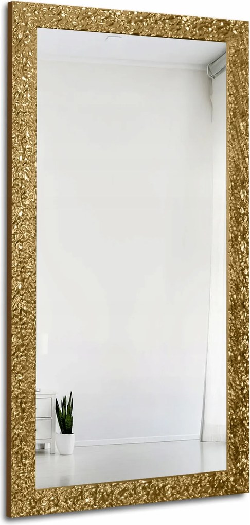 Zrkadlo glamour 8002002 v bohatom zlatom ráme s vysokým leskom 110x210