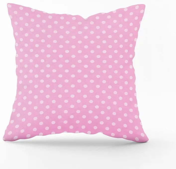 Obliečka na vankúš bodkovaná ružová Veľkost obliečok: 70 x 90 cm, Zapínanie: Gombíky