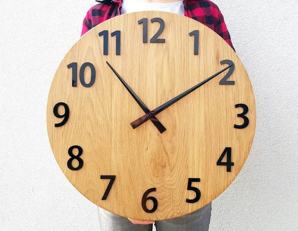 Dřevěné nástěnné hodiny Amadeus 50 cm černé/hnědé