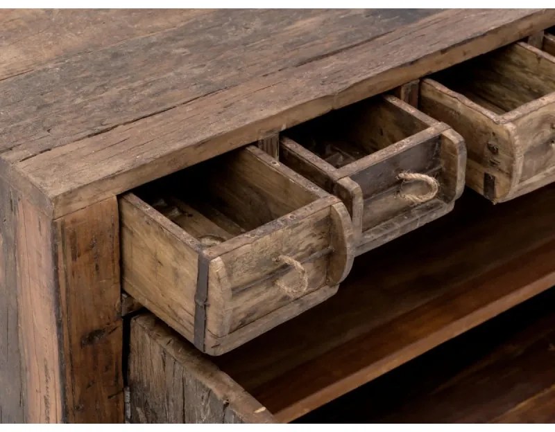 furniture-nabytek.cz - Masívny príborník Madurai II z recyklovaného dreva, neupravený, hnedý – 150×40×75 cm