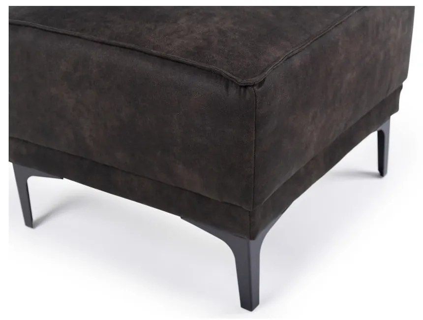 Antracitový taburet z imitácie kože Copenhagen – Scandic