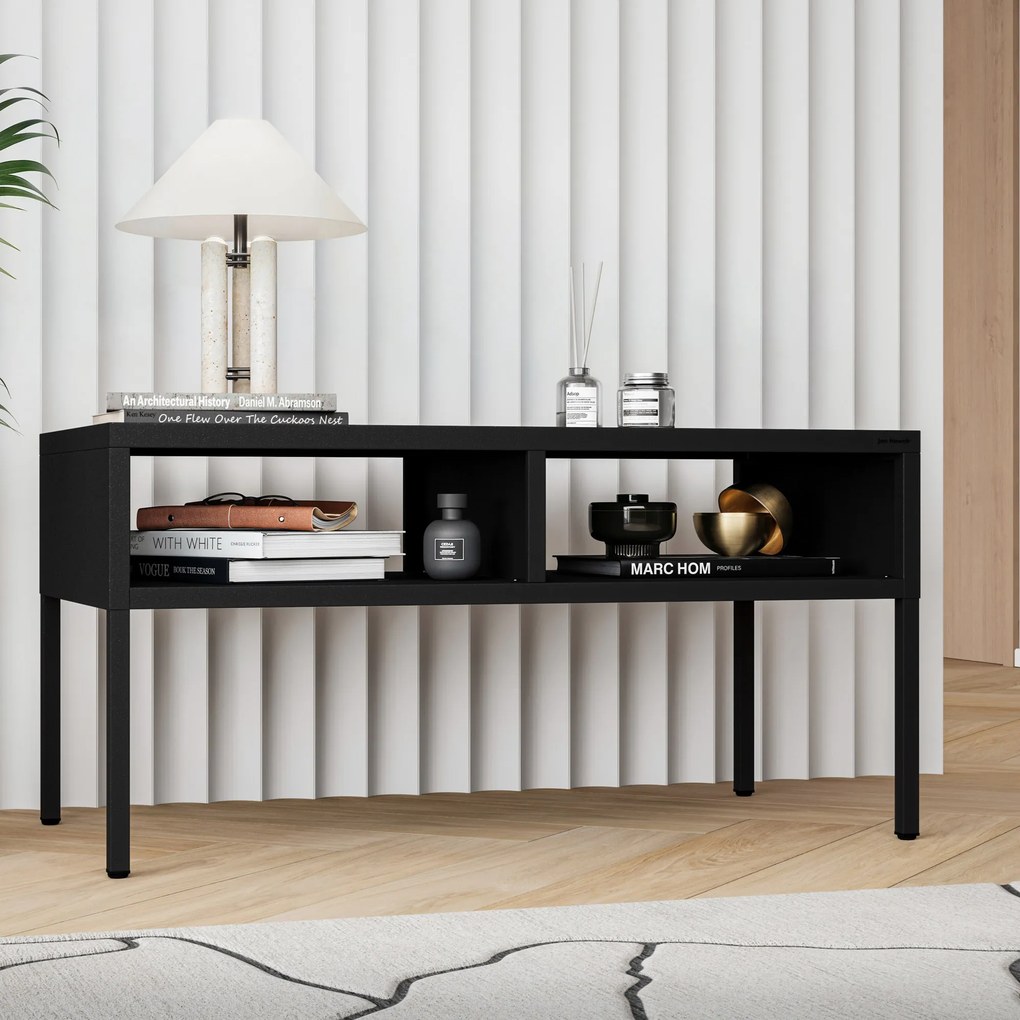 Čierny kovový obdĺžnikový konferenčný stolík, 900x450x450 mm: MATTEO