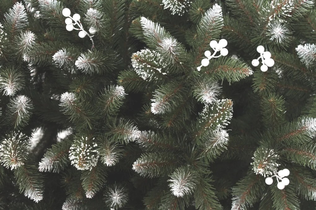 Vianočný stromček Smrek so šiškou a bielou jarabinou 150 cm