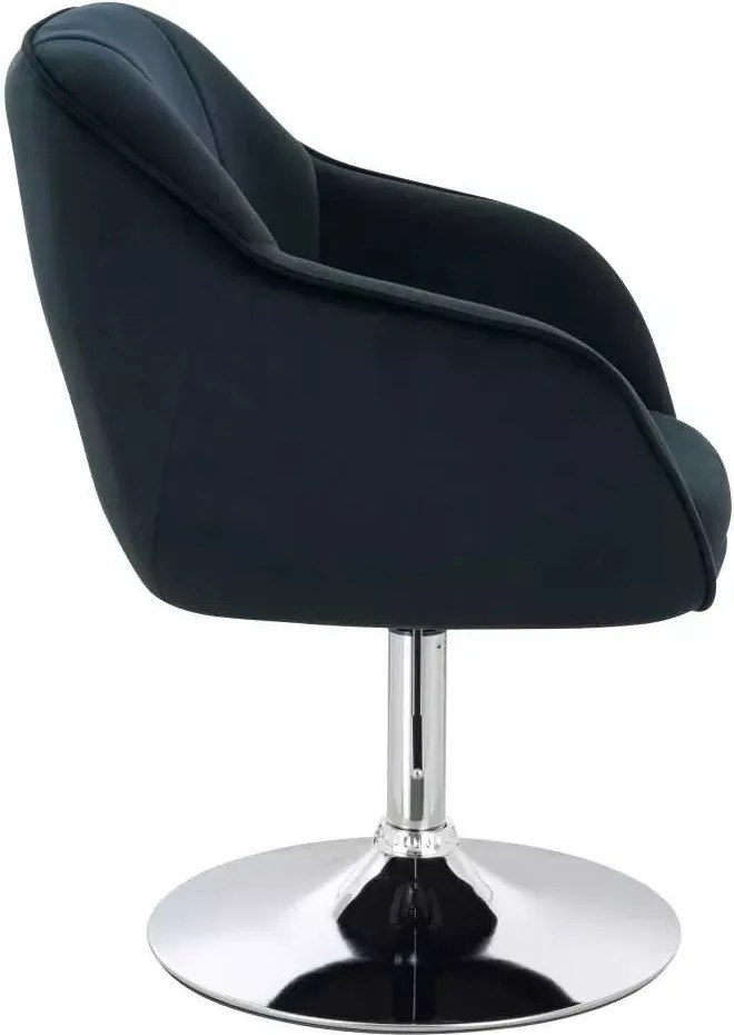 LuxuryForm DESIGN Stolička AVOLA VELUR na striebornom tanieri - čierna