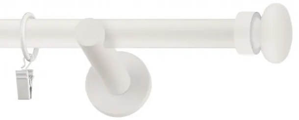 Dekorstudio Garniža jednoradová FLAT biela matná 19mm Dĺžka: 160cm, Typ príslušenstva: Krúžky tiché so štipcami