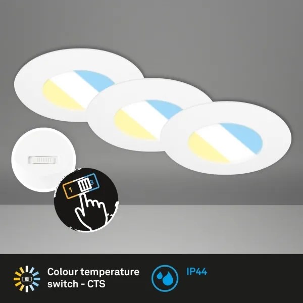 Briloner 7598036 -SADA 3x LED Koupelnové podh. svítidlo LED/4,9W/230V IP44 biela