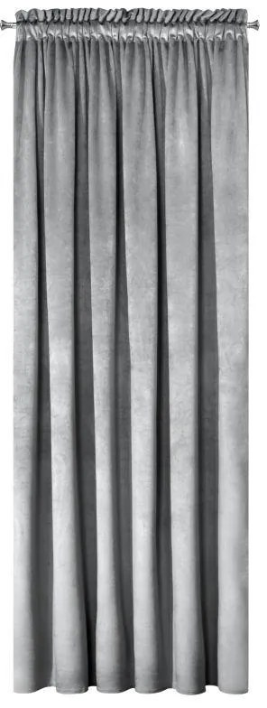 Strieborný zamatový záves ROSA 140x270 cm