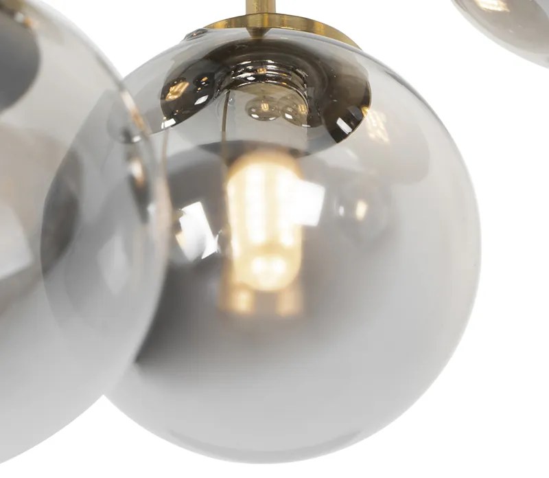 Inteligentné stropné svietidlo zlaté s dymovým sklom 9-svetiel vrátane 9 Wifi G9 - Atény