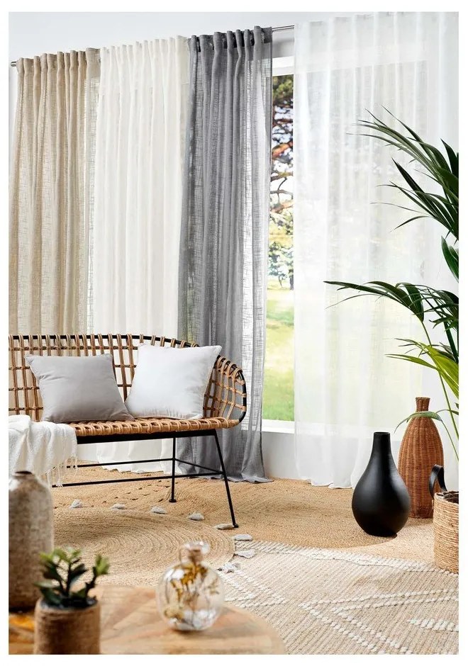 Sivá záclona 140x240 cm Haltona – douceur d'intérieur