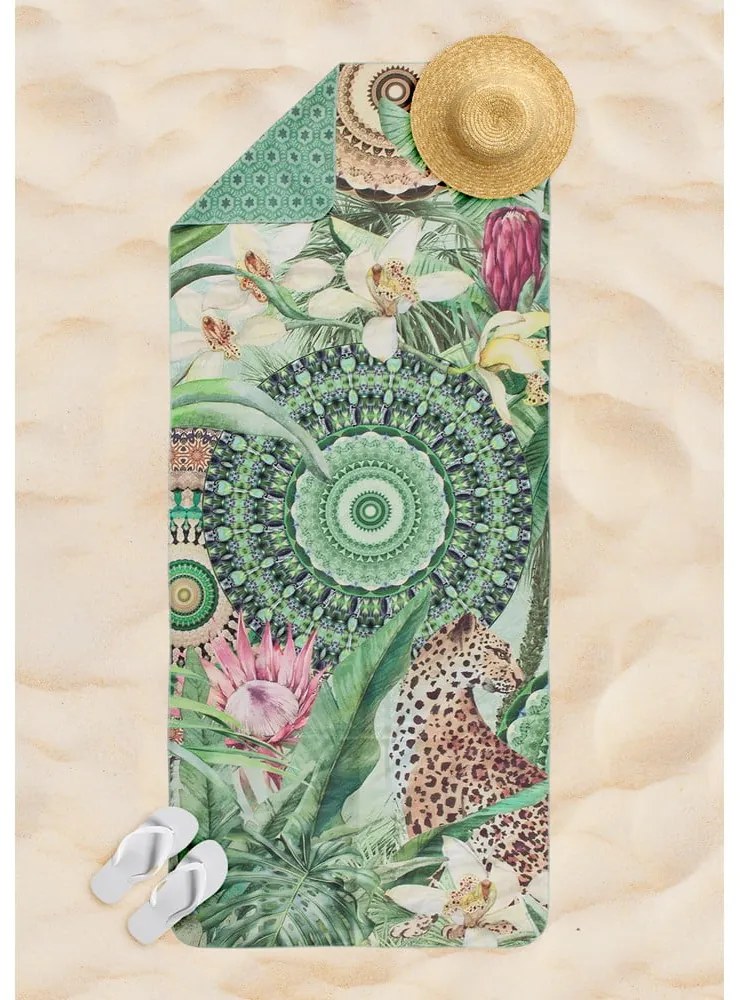 Zelená rýchloschnúca plážová osuška 50x100 cm – HIP