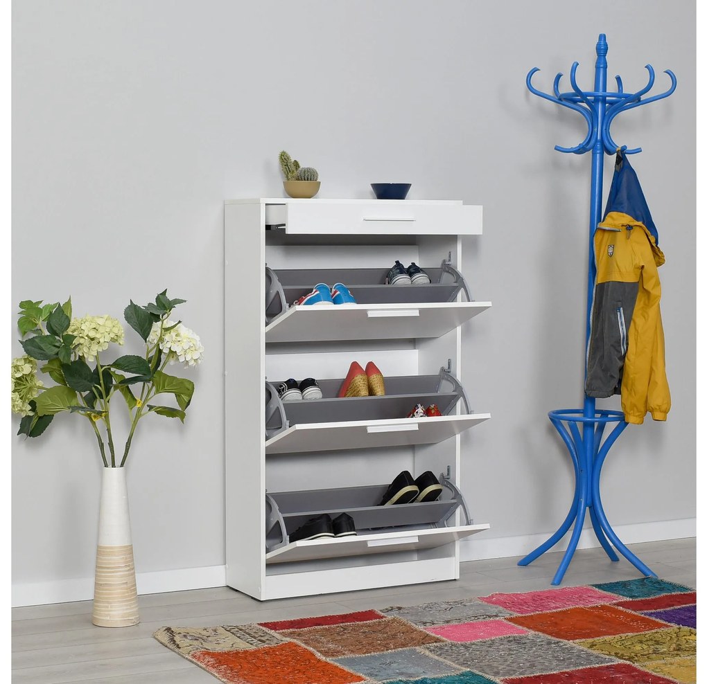 Botník (skrinka na topánky) Tosina 7 (diamantová biela). Akcia -19%. Vlastná spoľahlivá doprava až k Vám domov. 1094667