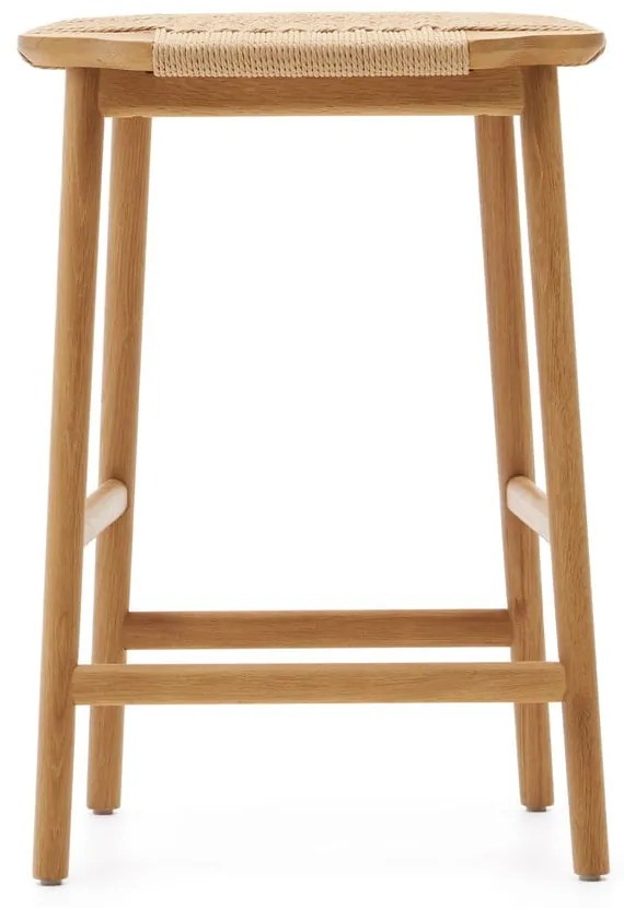 Barová stolička z dubového dreva v prírodnej farbe (výška sedadla 65 cm) Enit – Kave Home