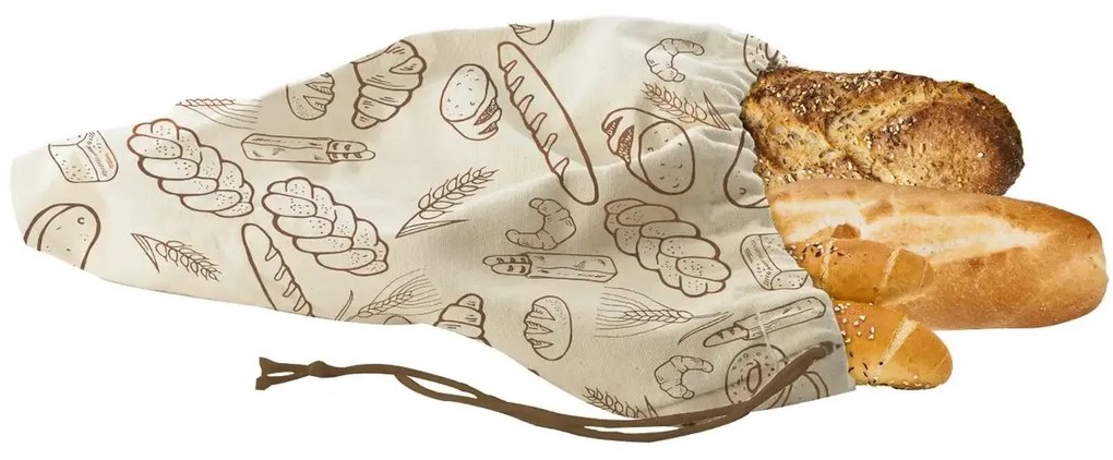 Orion Bavlnené vrecúško na chlieb a pečivo, 40x40cm, potlač