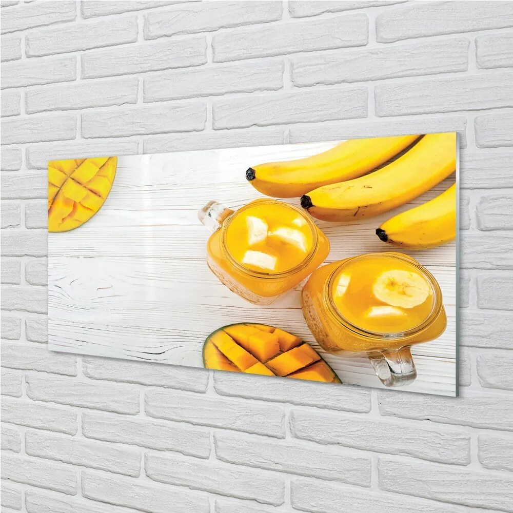 Obraz na skle Mango banán smoothie 120x60 cm