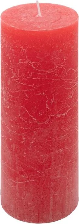 Červená parafínová sviečka rustikálna 20 cm, 90 h, sada 4 ks