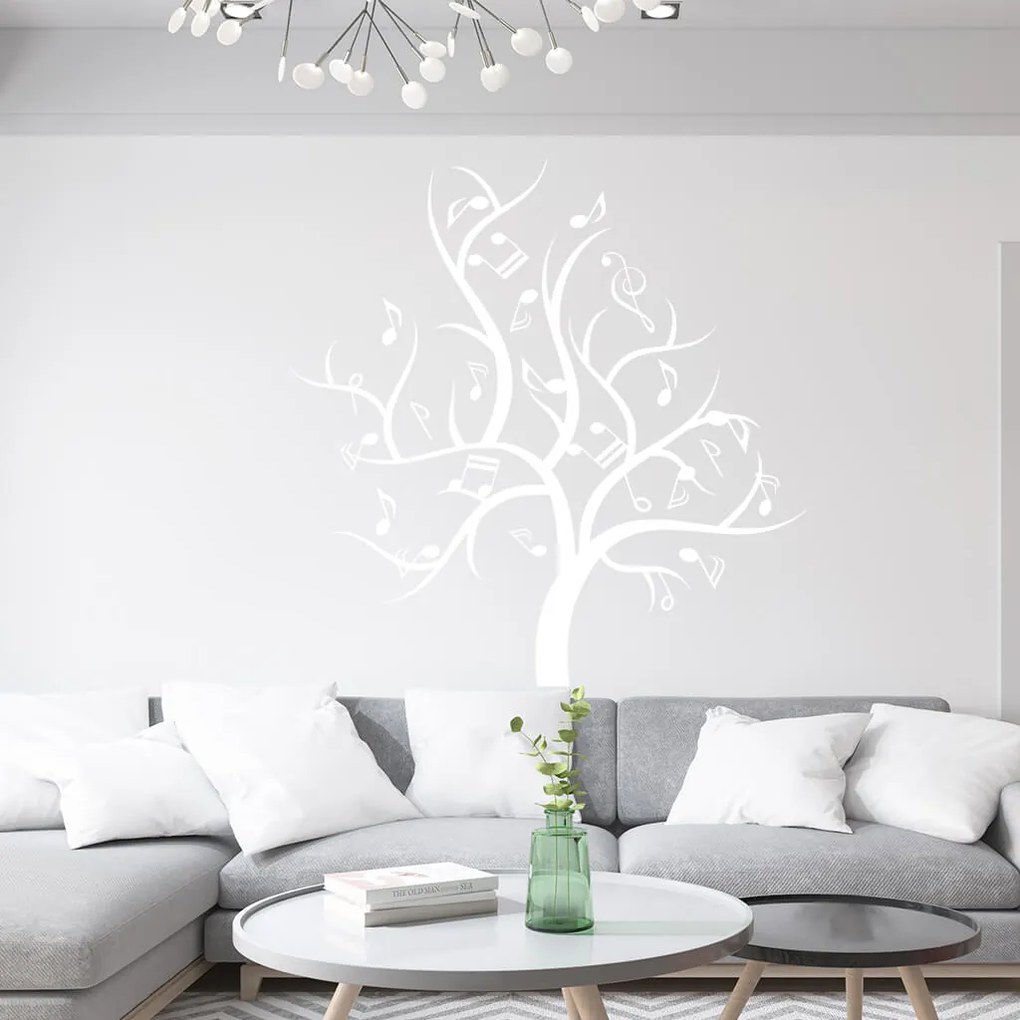 Veselá Stena Samolepka Hudobný strom Farba: žlutá, Veľkosť: 100 x 100 cm