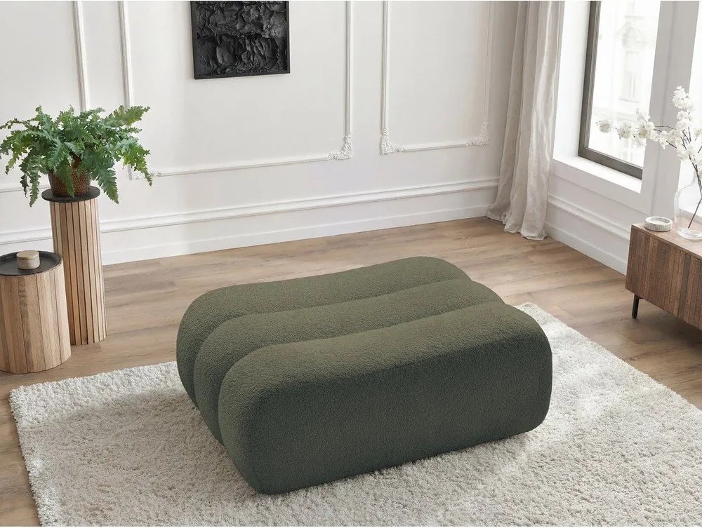 Zelená podnožka z textílie buklé Azra – Bobochic Paris