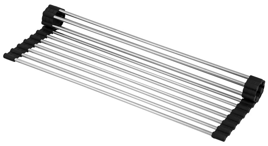 Gamma Gamma, rolovacia rohož na drez 41,5 x 26,5 cm, čierna-chrómová, GMA-OR-CH