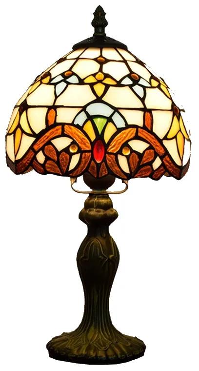 Tiffany stolná lampa Barok 100 - Huizhou Oufu Lighting v.36xš.20, sklo/kov, 40W