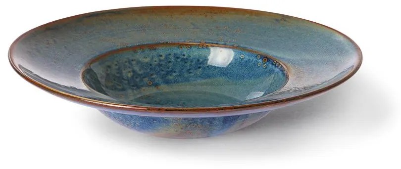 Rustikálne modrý keramický tanier na cestoviny Pasta Chef 28,5 x 6cm - HKLIVING