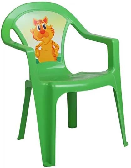 STAR PLUS Nezaradené Detský záhradný nábytok - Plastová stolička zelená Zelená |