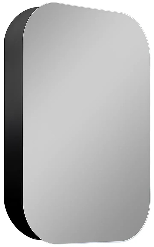 Aluminio Elegance Zrkadlová skrinka s LED osvetlením, 40 × 60 × 13 cm, čierna