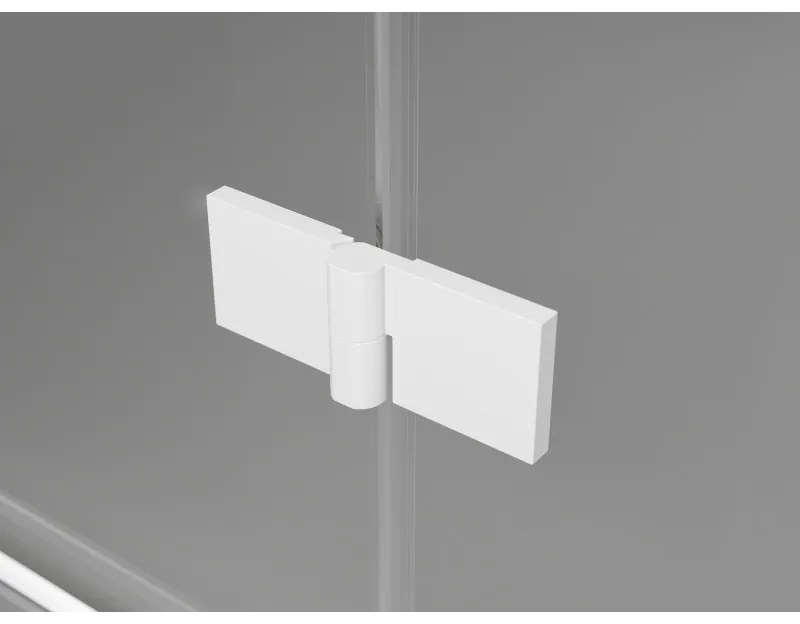 Mexen Lunar, L Duo výklopný sprchový kút 90 x 90 cm, 8mm číre sklo, biely profil, 834L-090L-090P-20-00