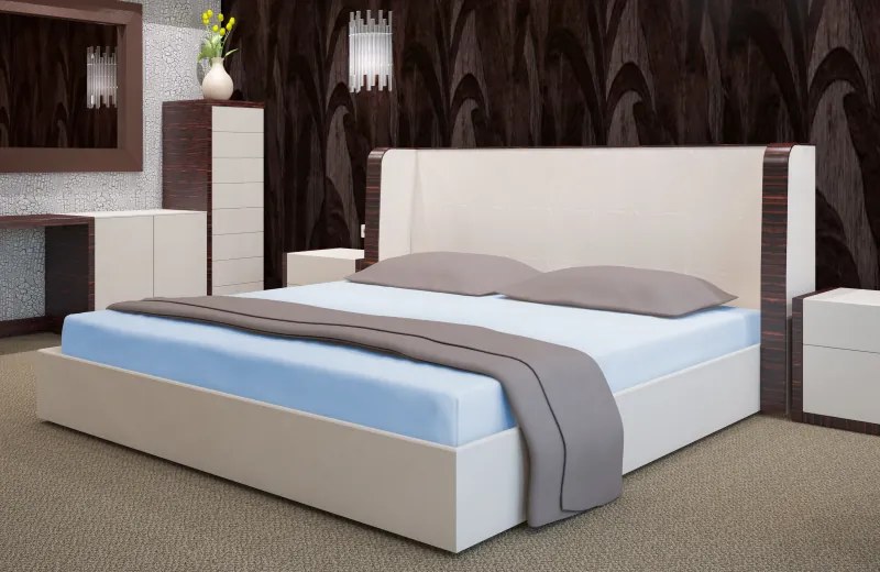 Dekorstudio Prestieradlo froté s gumičkou svetlomodré PRZF-24 Rozmer plachty: 220x200cm