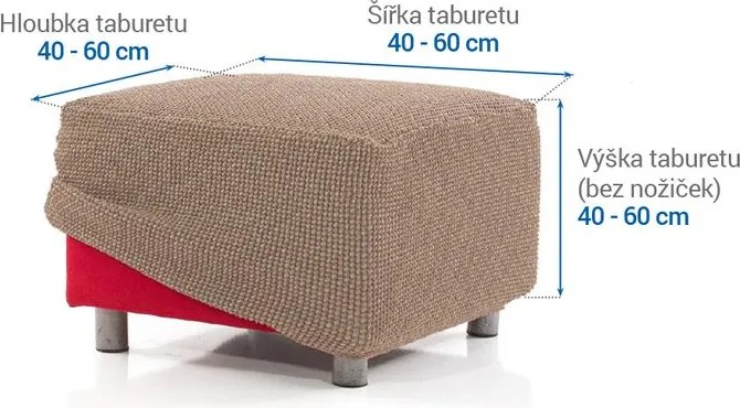 Super strečové poťahy NIAGARA oriešková taburetka (40 - 60 cm)