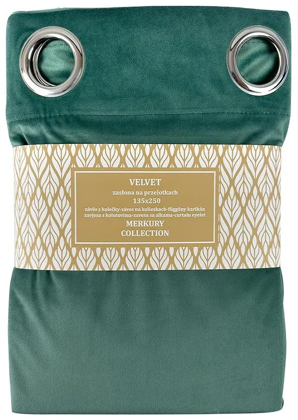 Záves na prechodkách Velvet 135x250 Aqua Merkury Home