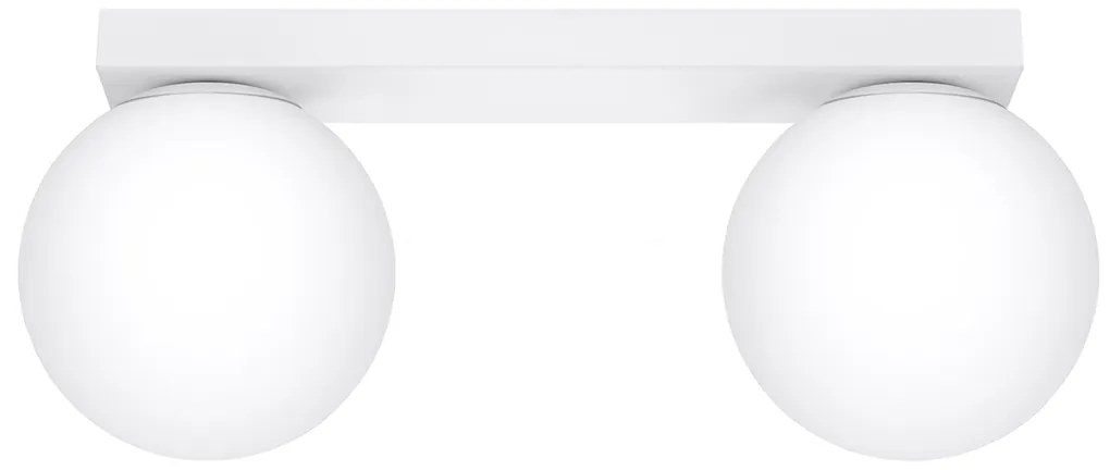 Stropné svietidlo Yoli, 2x biele sklenené tienidlo, w