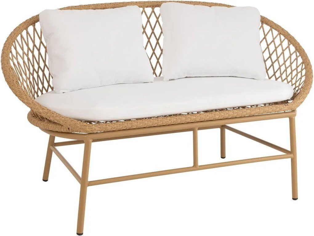 Béžová ratanová záhradná dvojsedačka Zayo Beige - 129*61*81cm