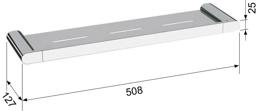 Matne čierna nástenná mosadzná kúpeľňová polička Flori – Sapho
