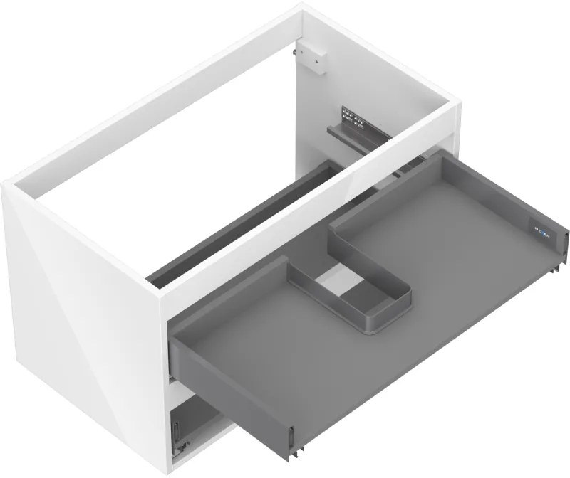 Mexen Box-A, závesná skrinka 80 cm, 2 zásuvky, biela lesklá, 91AX0-0800-470-2-00