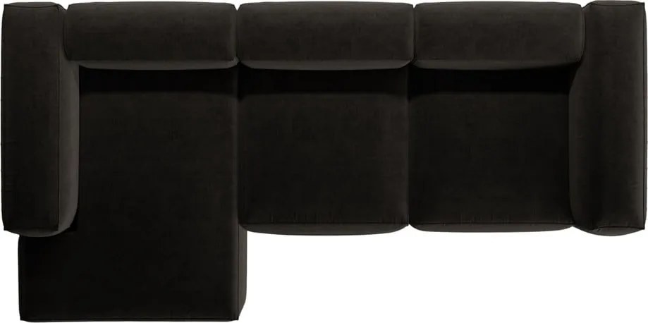 Čierna rohová pohovka (ľavý roh/s leňoškou) Bergamo – Cosmopolitan Design