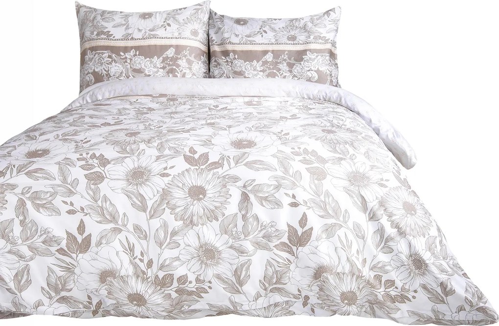 SATÉNOVÉ OBLIEČKY SATINLOVE 180X200 CM, 2KS 70X80 CM KVETY