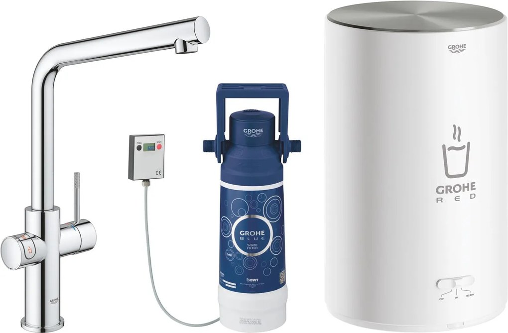 Grohe Red - Drezová batéria Duo s ohrevom vody a filtráciou, zásobník M, chróm 30327001