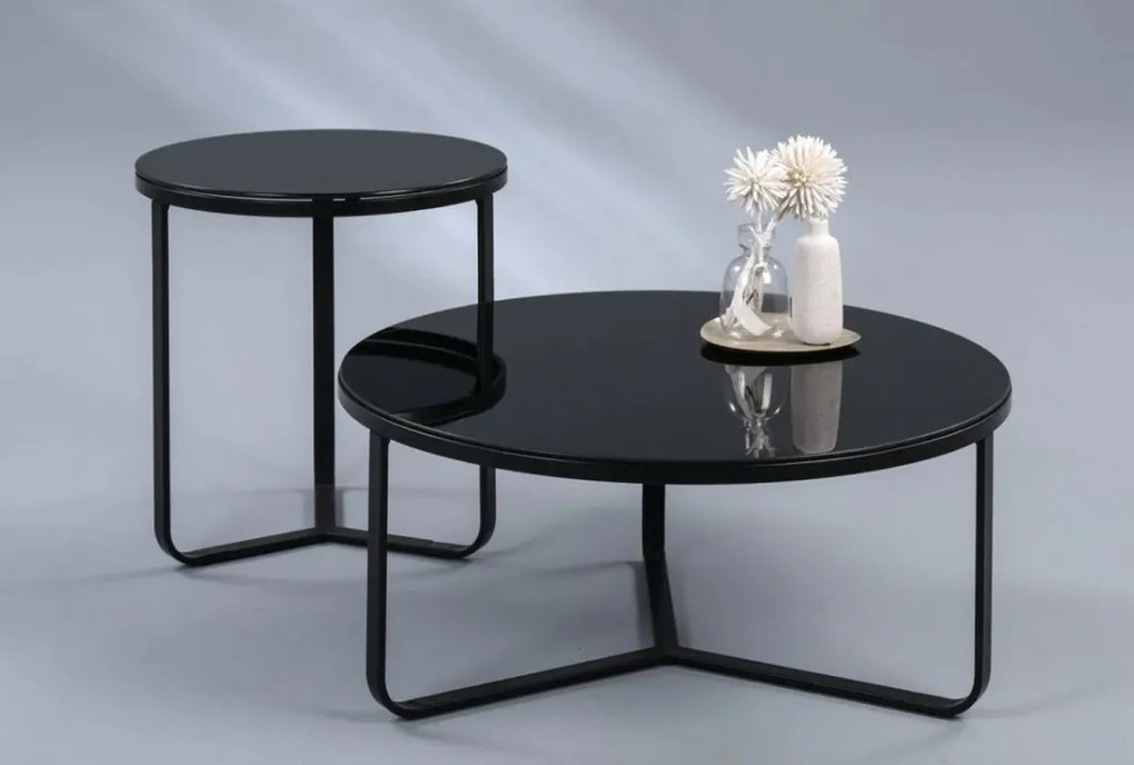 Okrúhly konferenčný stolík Boston 50 cm, černý