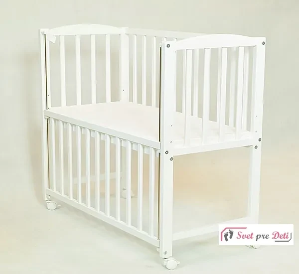 Postieľka MINI so spúšťacou bočnou stranou 90x40 cm, Biela
