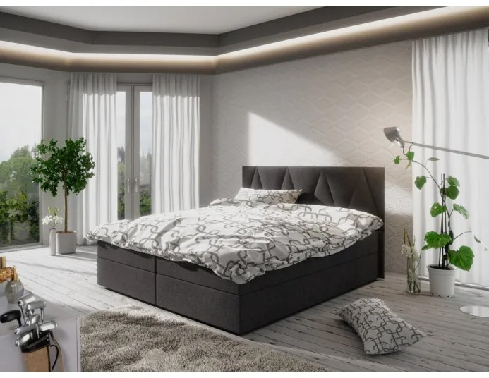 Moderná posteľ s úložným priestorom 140x200 STIG 3 - antracit