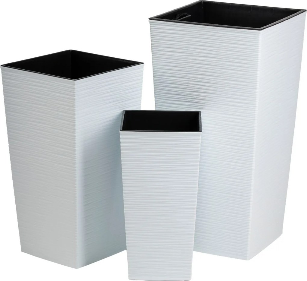 Plastový kvetináč Porto Riflo 46,5x24,7x24,7 cm biely