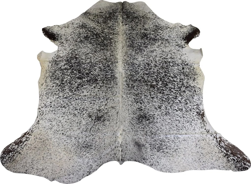 Bielo-čierny koberec z hovädzej kože Cowhide salt pepper - 200*0,5*240cm/3-4m²