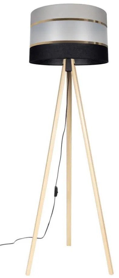 Stojacia lampa CORAL 1xE27/60W/230V béžová/čierna/šedá/zlatá