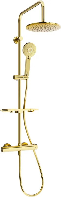 Mexen KT40 nástenný sprchový set so zlatou dažďovou sprchou a termostatickou batériou - 771504093-50