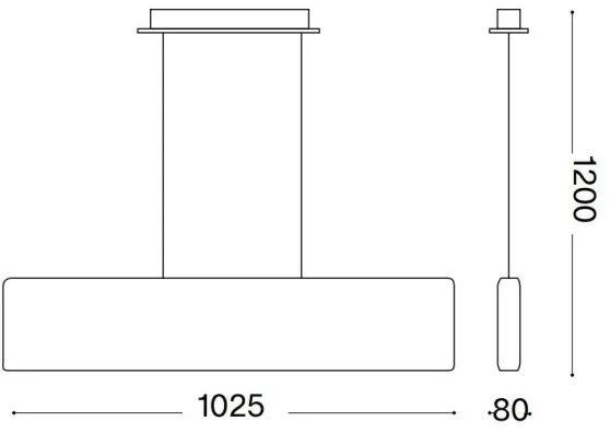 Ideal Lux - LED Luster na lanku DESK LED/32W/230V 102,5 cm CRI 90 biela