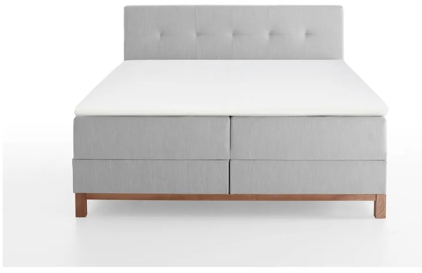 Svetlosivá boxspring posteľ s úložným priestorom 180x200 cm Catania - Meise Möbel